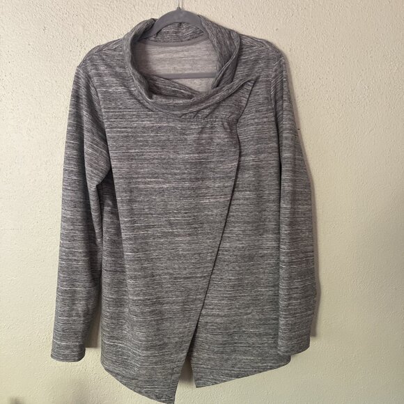 Danskin Sweaters - Danskin Women’s Wrap Sweater XL Gray Long Sleeves Stretch YOGA WORKWEAR SPING